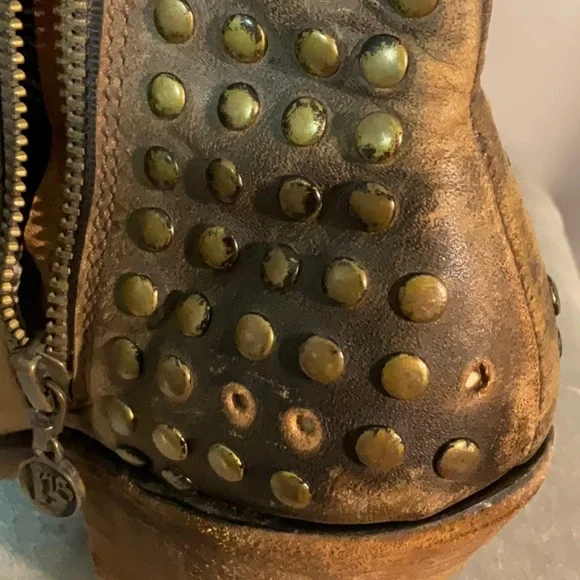 Liberty Black Leather Studded Biker Ankle Boots - Picture 13 of 13